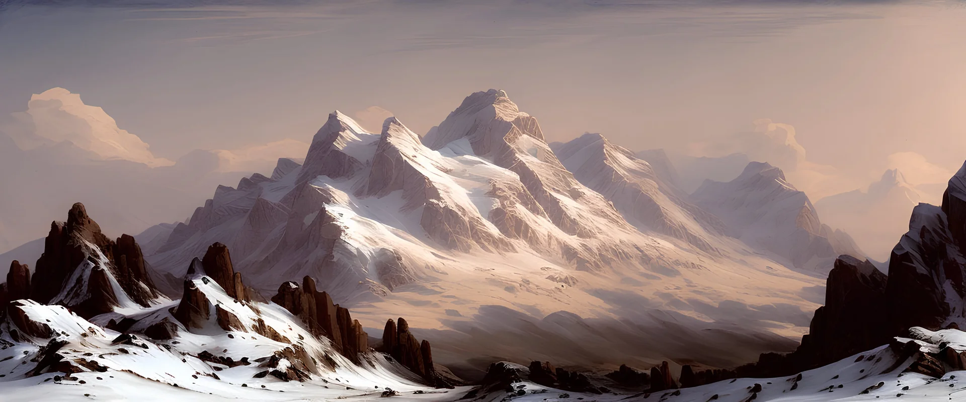 mountains in snow by andrea del sarto