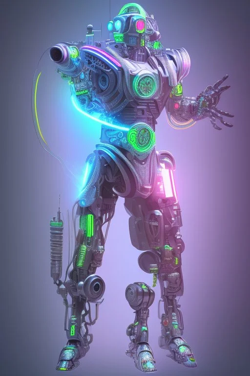 render the immage like cyborg cyberacid neon creapy flash light