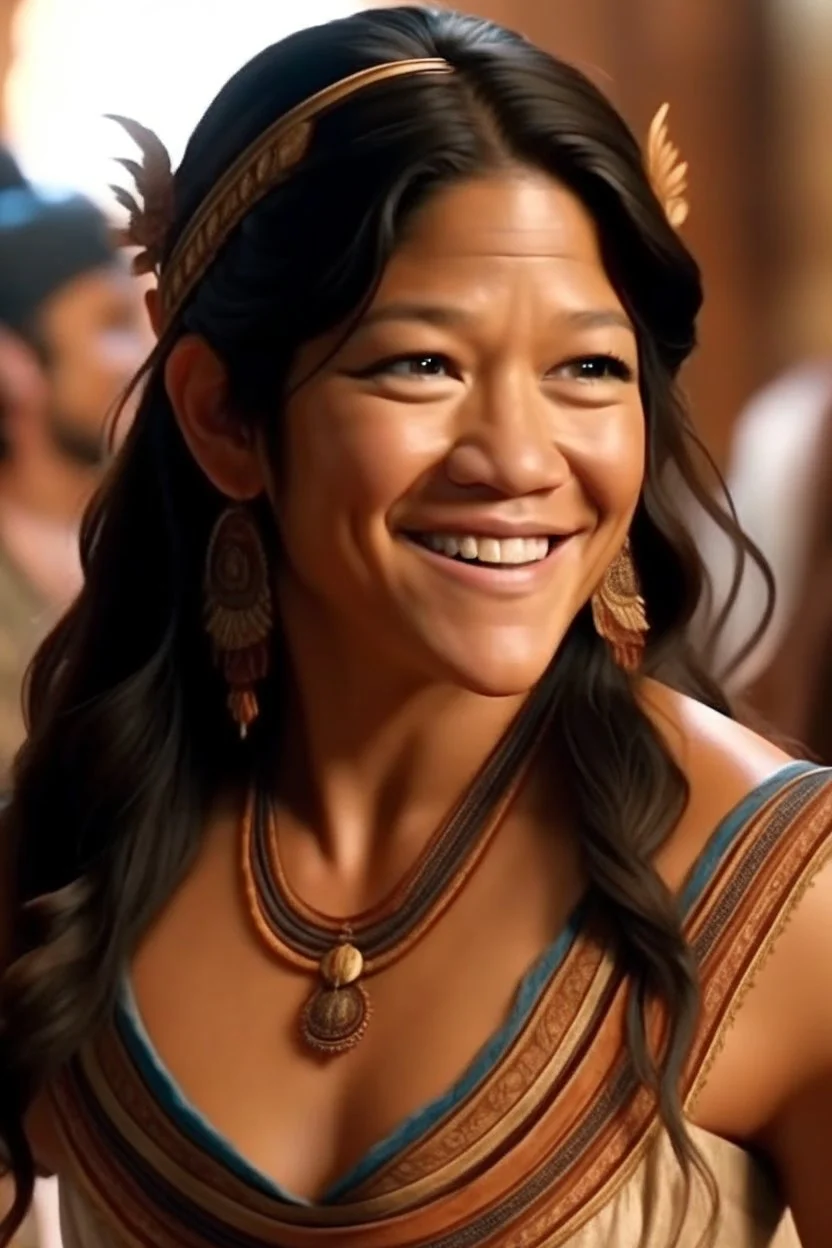 Gina Rodriguez fully transformed into an indian version of herself in a choli