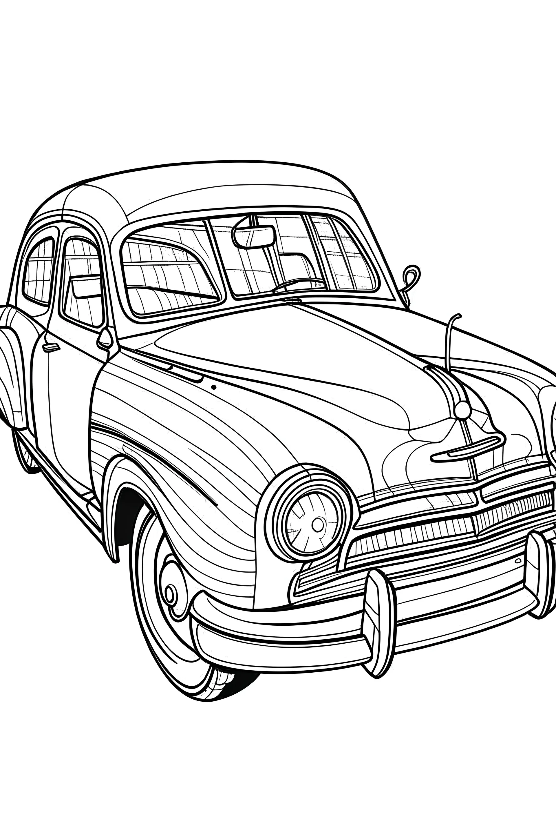 outline art for Cars coloring pages with sitch, white background, Sketch style, full body, only use outline, dementia patients style, clean line art, white background, no shadows and clear and well outlined.