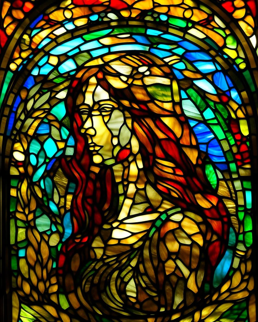 woman. stained glass