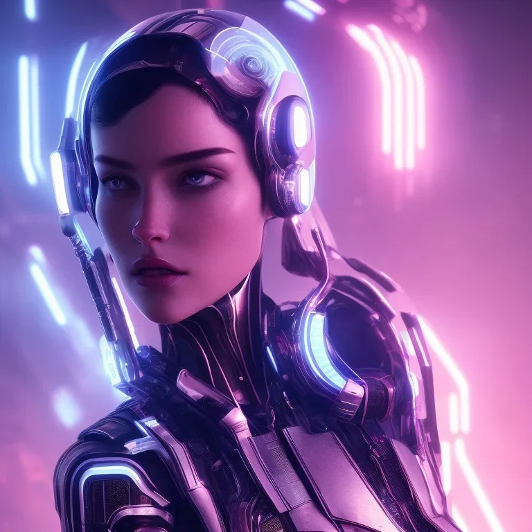 cyberpunk, head, women, portrai, tron