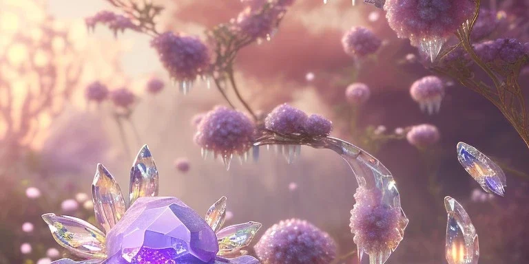 crystal subtle flower in a galactic ambiance beautiful fairy, transparent, delicate colors, in the foreground, full of details, smooth，soft light atmosphere, light effect，vaporwave colorful, concept art, smooth, extremely sharp detail, finely tuned detail, ultra high definition, 8 k, unreal engine 5, ultra sharp focus