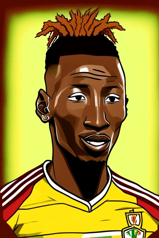 Hamari Traoré Malian football player ,cartoon 2d