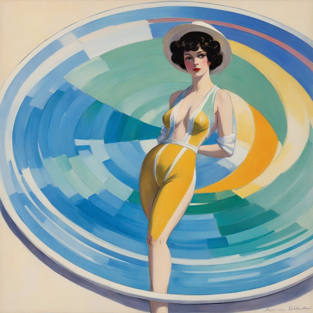 (Kupka's style) And that was the colors of the saucer? No, her swimsuit.