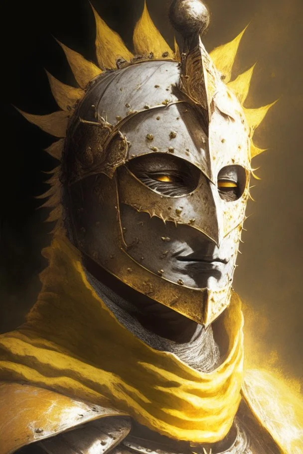 A portrait of Solaire, from Dark Souls Saga