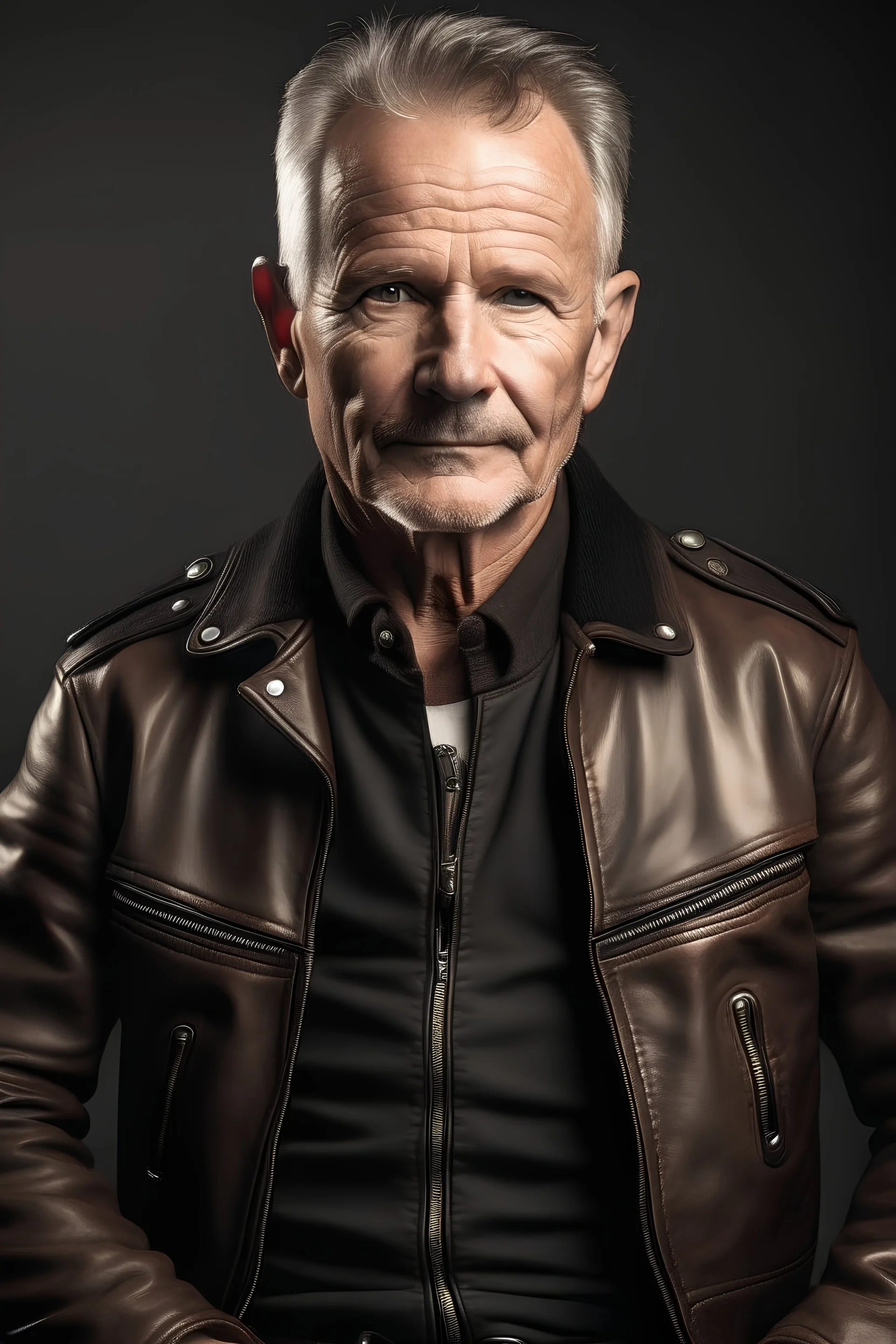 Mature man in leather