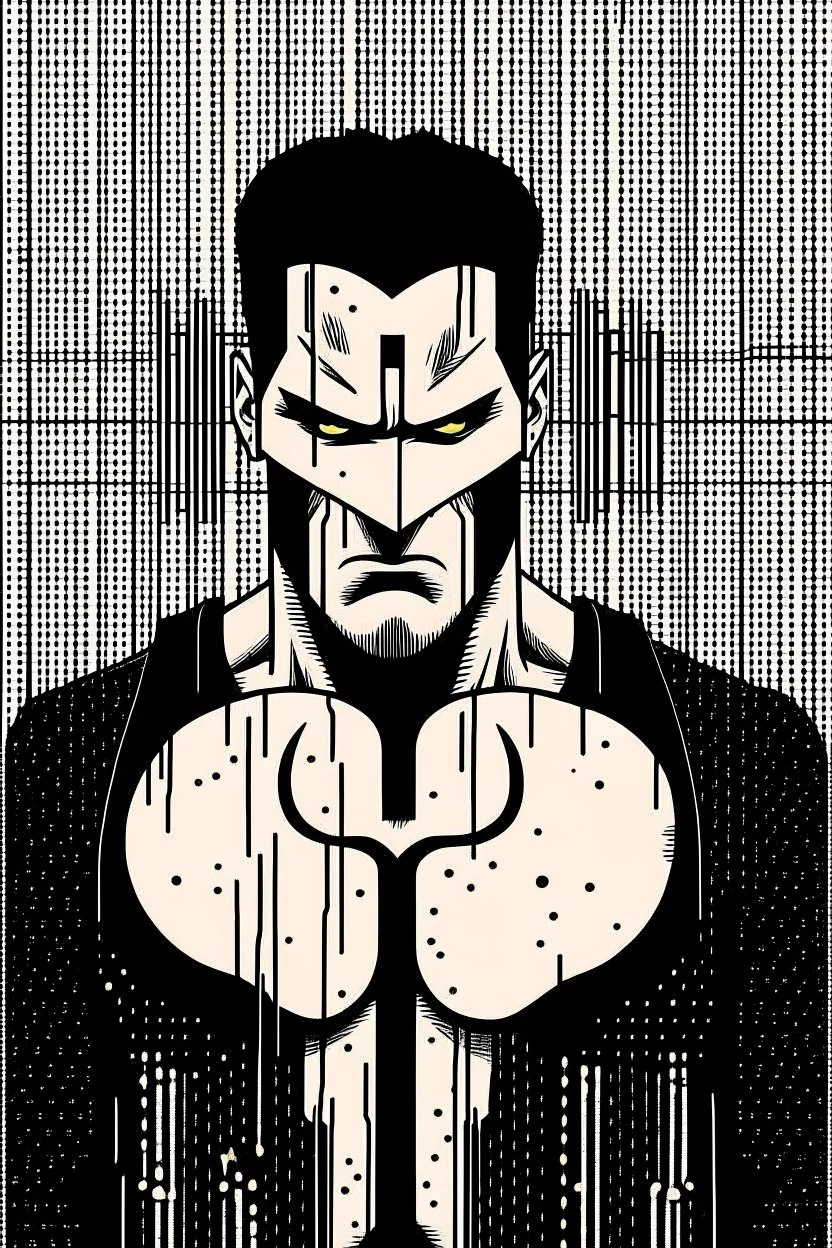 punisher sku;; in the style of Hiroshi Nagai
