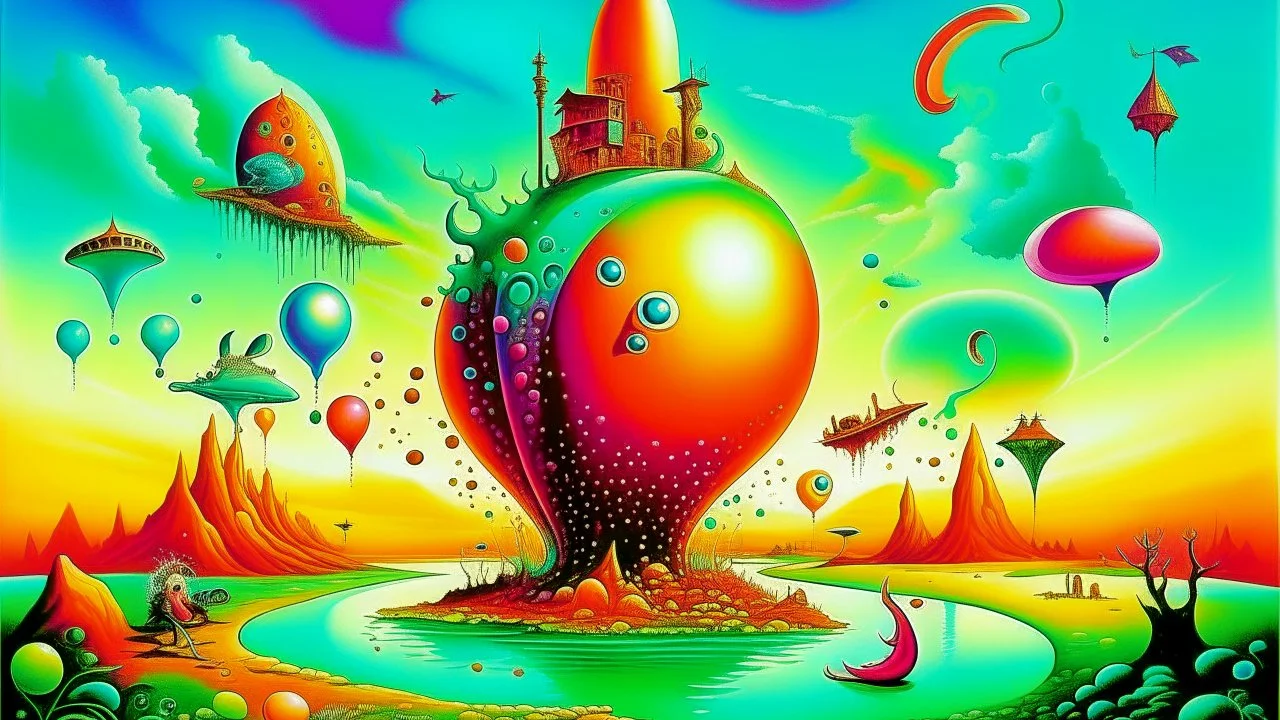 A surrealistic illustration of a mystical creature known as a "Trick Consultation Buttock Obstacle," featuring vibrant colors, whimsical forms, and intricate details reminiscent of Salvador Dali's style. The creature should be surrounded by a dream-like environment with floating elements and surreal landscapes