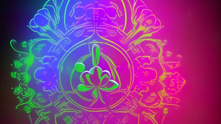 rave poster with Four-leaf clover and laser