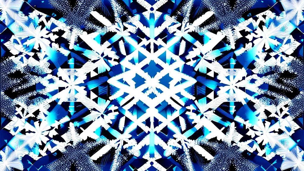 digital glitch pattern snowflake geometric abstraction by per kirkeby