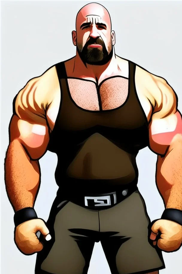 Bill Goldberg American football player ,cartoon 2d