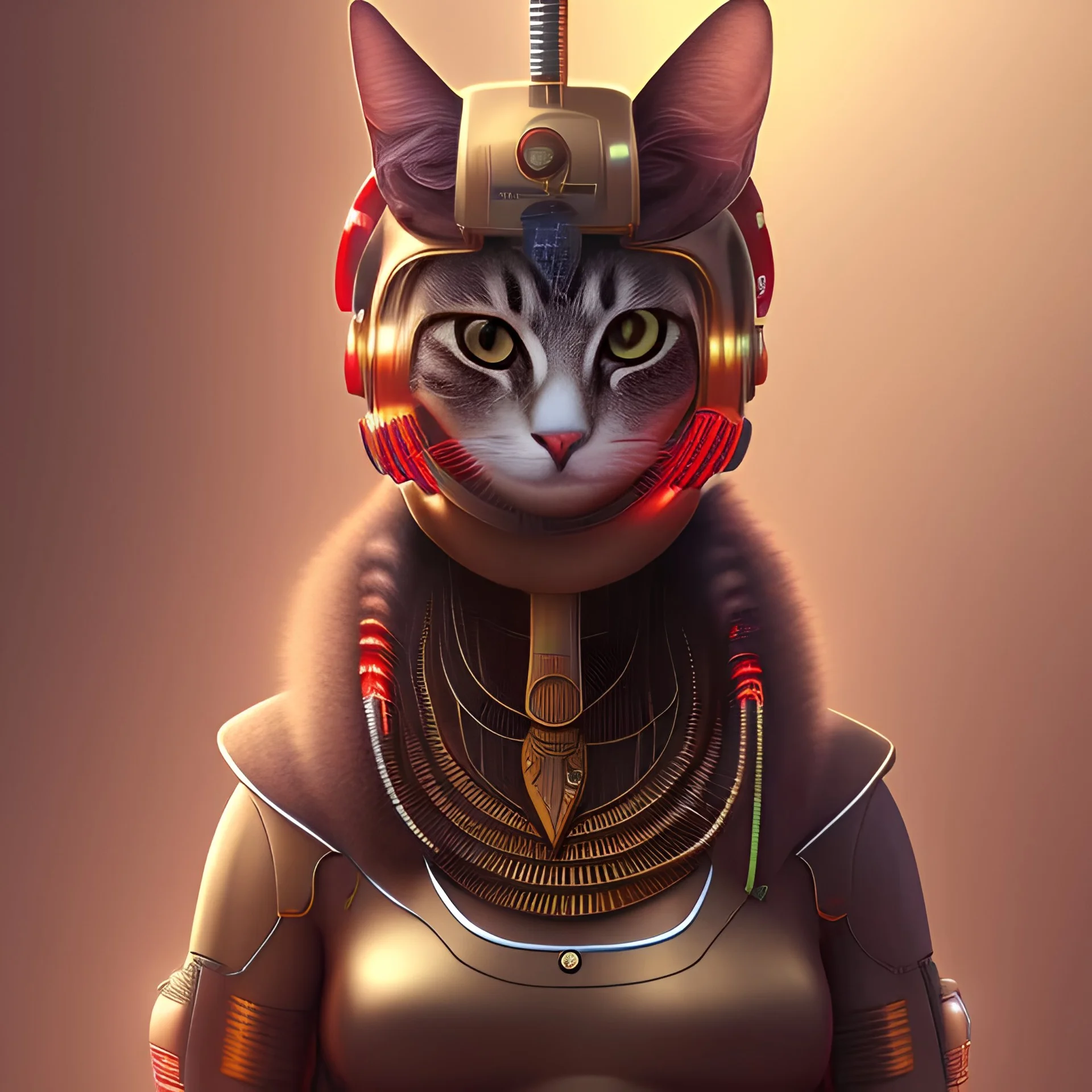 Gato egípcio cyberpunk