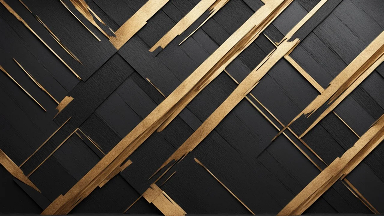 Hyper Realistic Rustic-Golden-Diagonal-Intersecting-Lines on rustic-jet-black wall