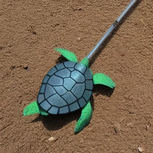 Turtle flying broom