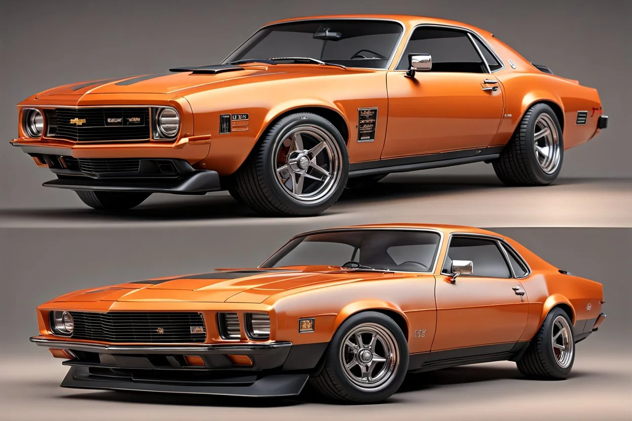 Fotorealistisch 1980 Chevrolet Camaro Z28 brandneu orange