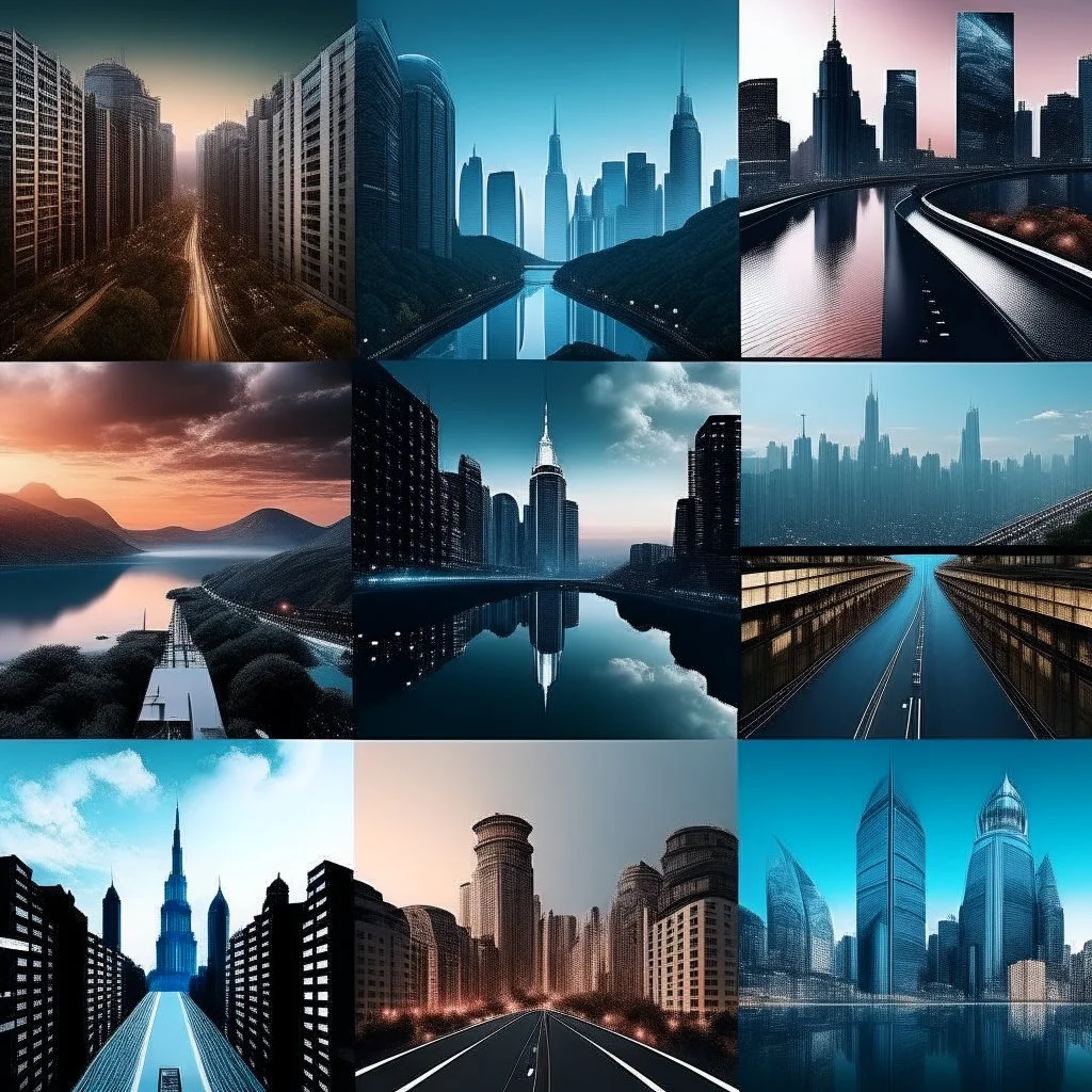 i want to create ai image for photo backgrounds of beautiful cities give me the prompts