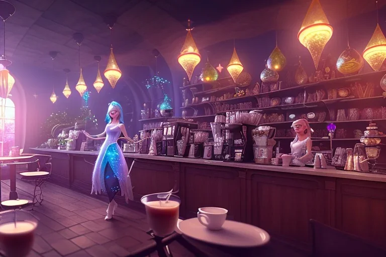 Magical fantasy fairy's coffee shop 8k