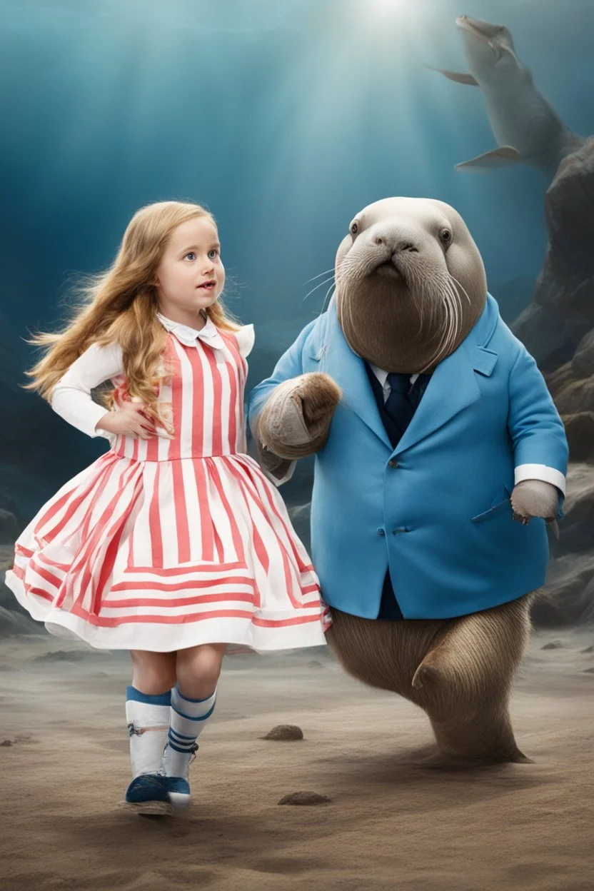 Alice and her friend the walrus running for president. It is a small campaign, but hey a girl has to start somewhere right?