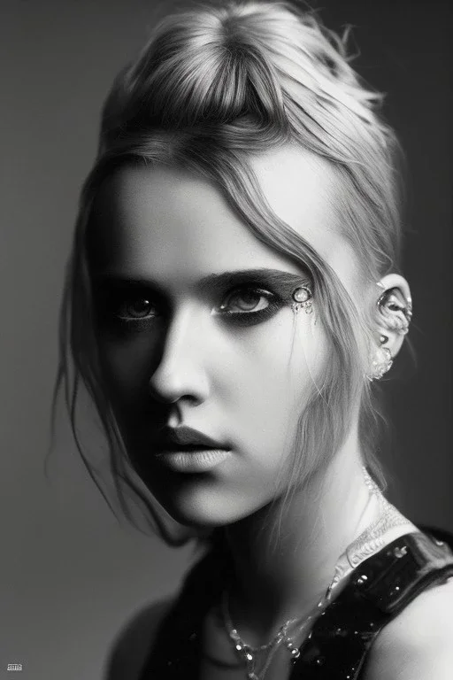 Danish singer MØ face, high lit, Style John Kenn Mortensen