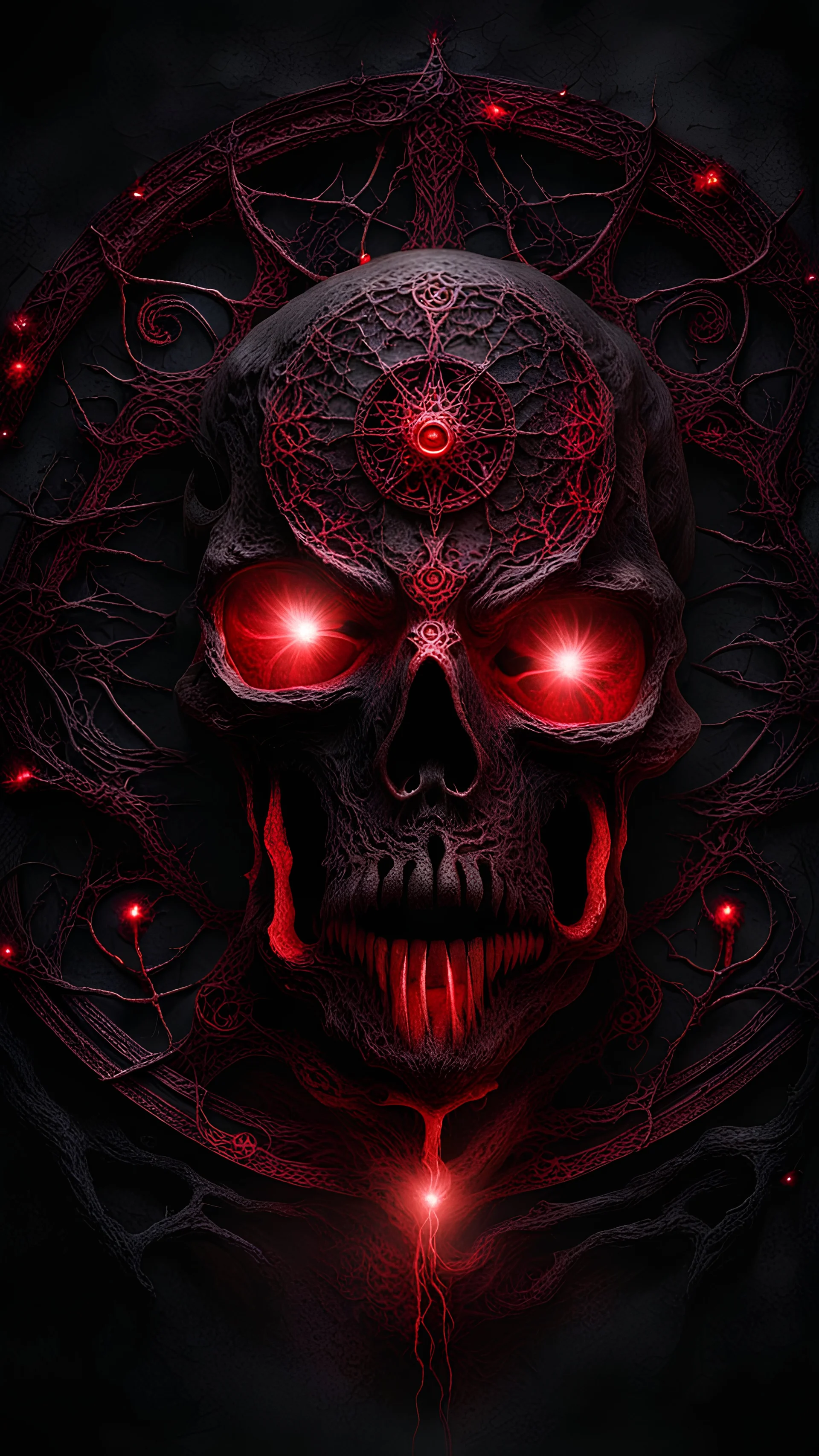 dark fantasy, close up necronomicon, spirits come out from it, intricate details, insane details, volumetric lighting, ominous atmosphere, ominous lights, spectral atmosphere, red sparkles