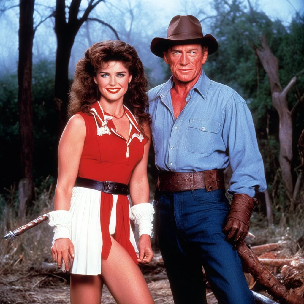 An official promotional image for the 1987, A Nightmare on Elm Street 3: Dream Warriors. Heather Langenkamp as Nancy Thompson Robert Englund as Freddy Krueger