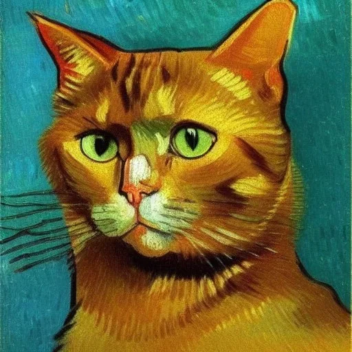 Portrait of a cat by Van Gogh