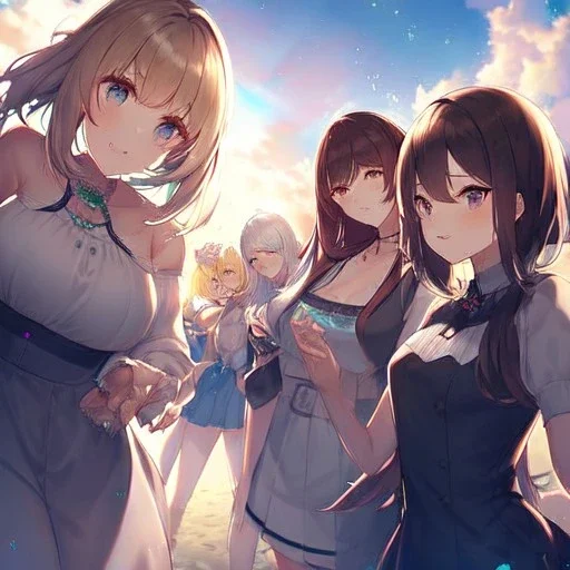 Clear focus,High resolution, five girls