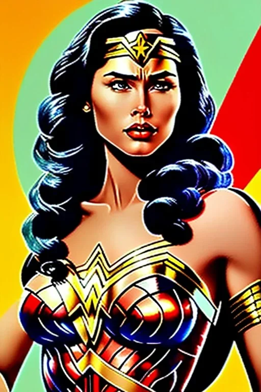 wonder woman in Kente cloth, cinematic, ghana colours, african pattern, engraved, high detail