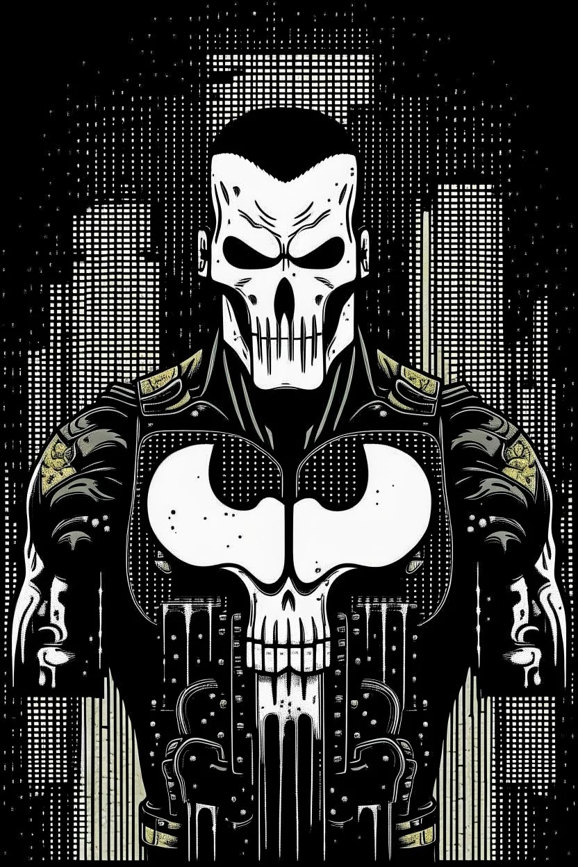 punisher sku;; in the style of Hiroshi Nagai