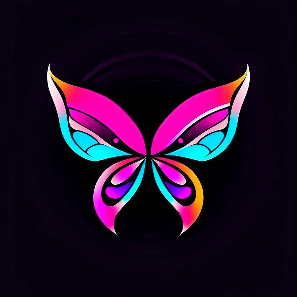 symetry!!, butterfly!!, logo, NFT, curves, lines, simple, gradient, creative