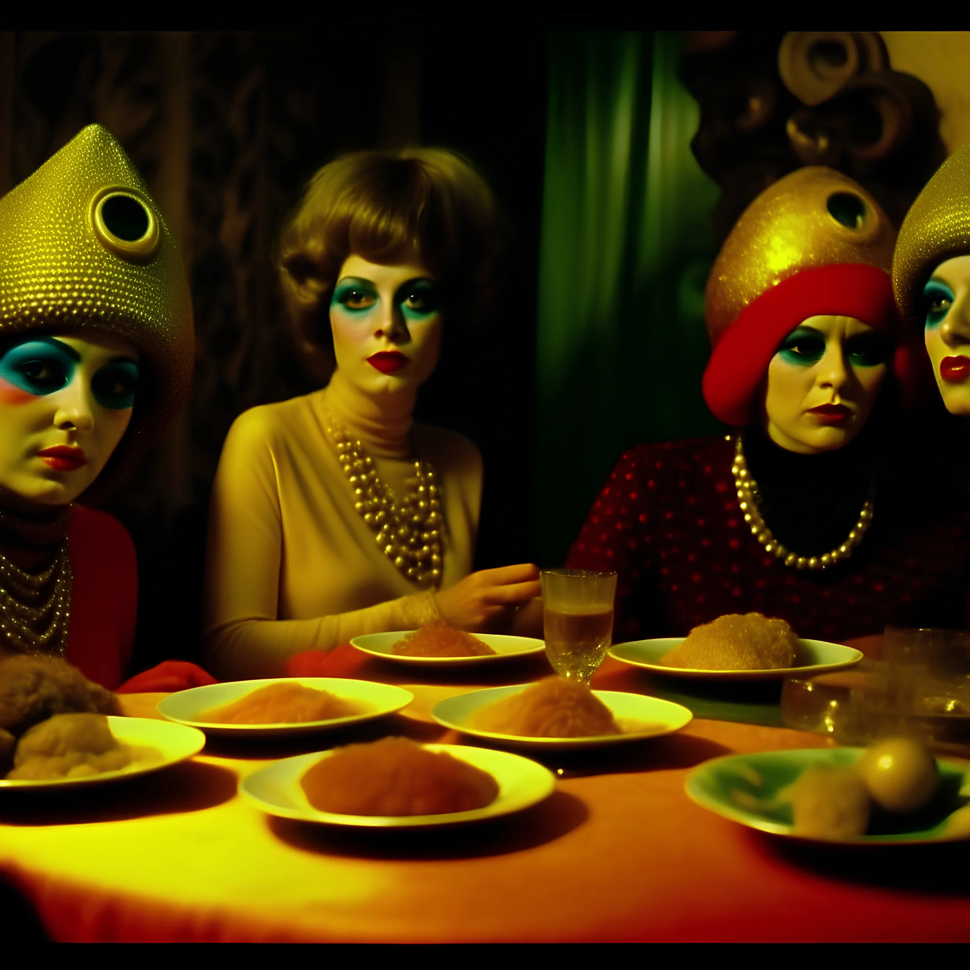 Odd movie shot, odd, hot, ultra realistic, dine, vivid smirtulod, ultra realistic odd women, organs, teqtrew, hypermaximalist figures, light, 1970's Italian odd movie, sinister, Minicavio Quollati style, photography by Marlost Endgulp, ornate, 4k, photorealism