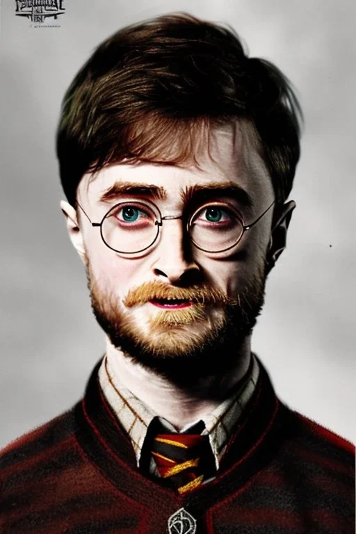 Portrait Daniel Radcliffe wearing Harry Potter,