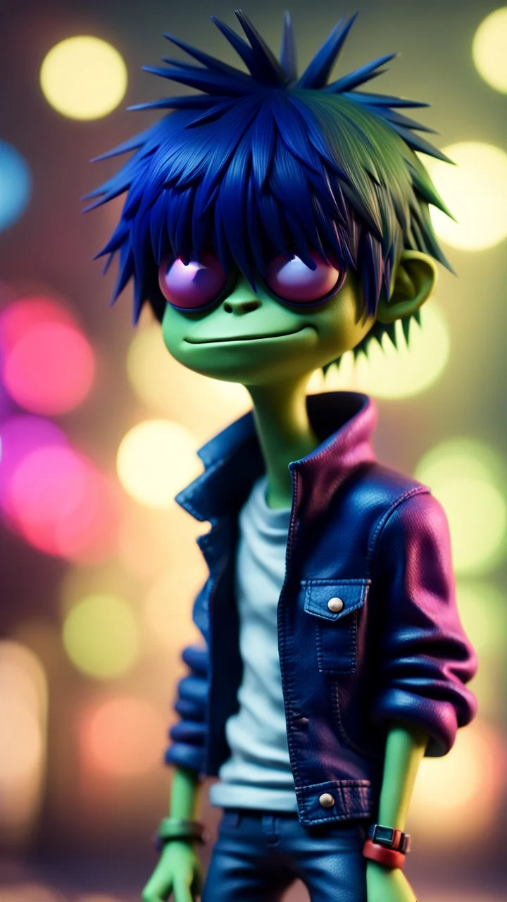 Murdoc from Gorillaz,bokeh like f/0.8, tilt-shift lens 8k, high detail, smooth render, down-light, unreal engine, prize winning