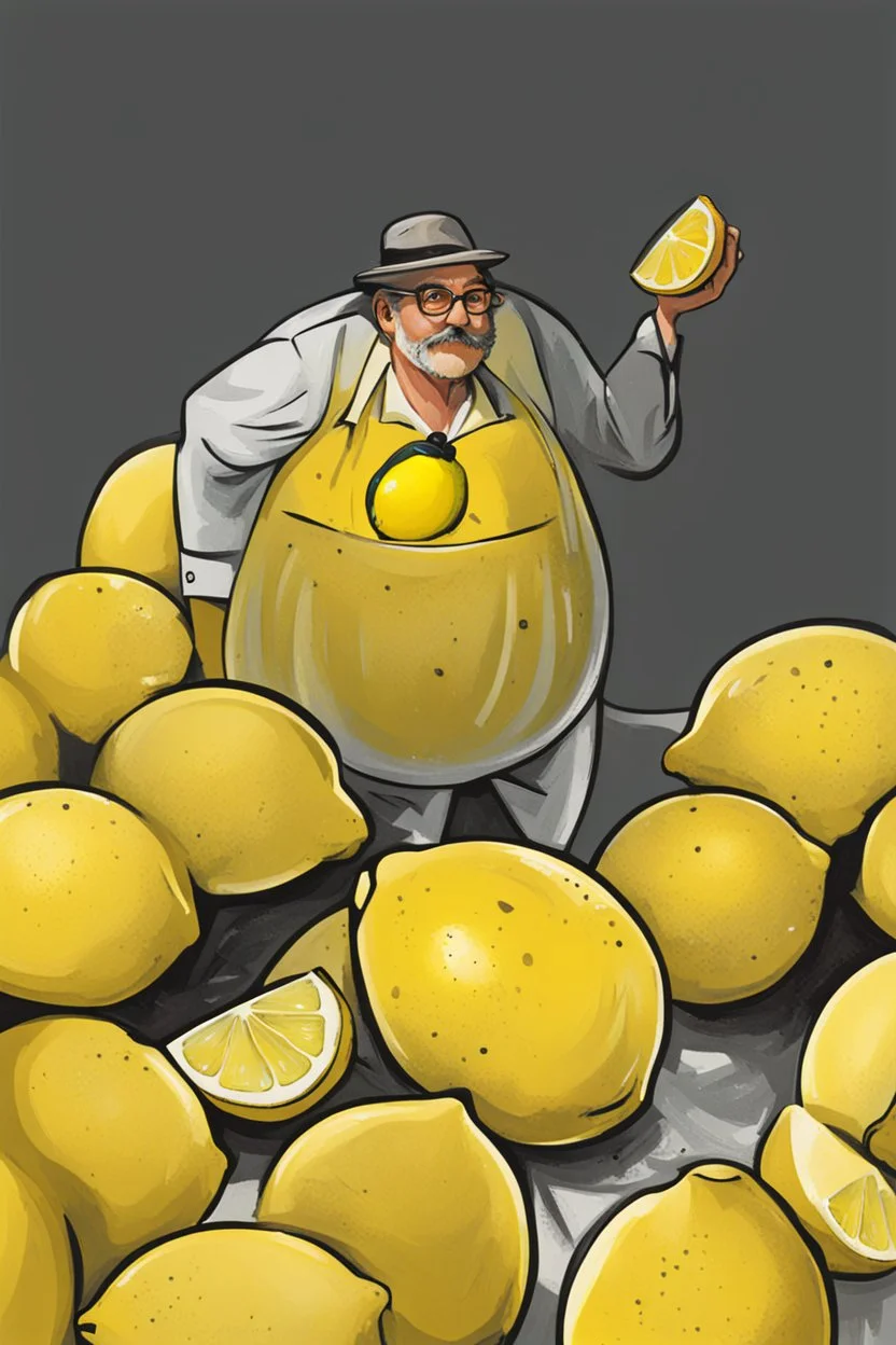 Juicy yellow lemon man