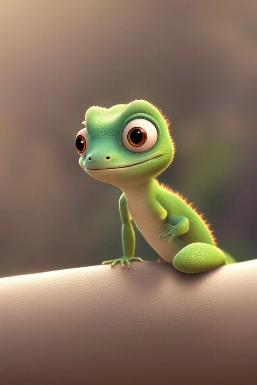 Little cute gecko, pixar style