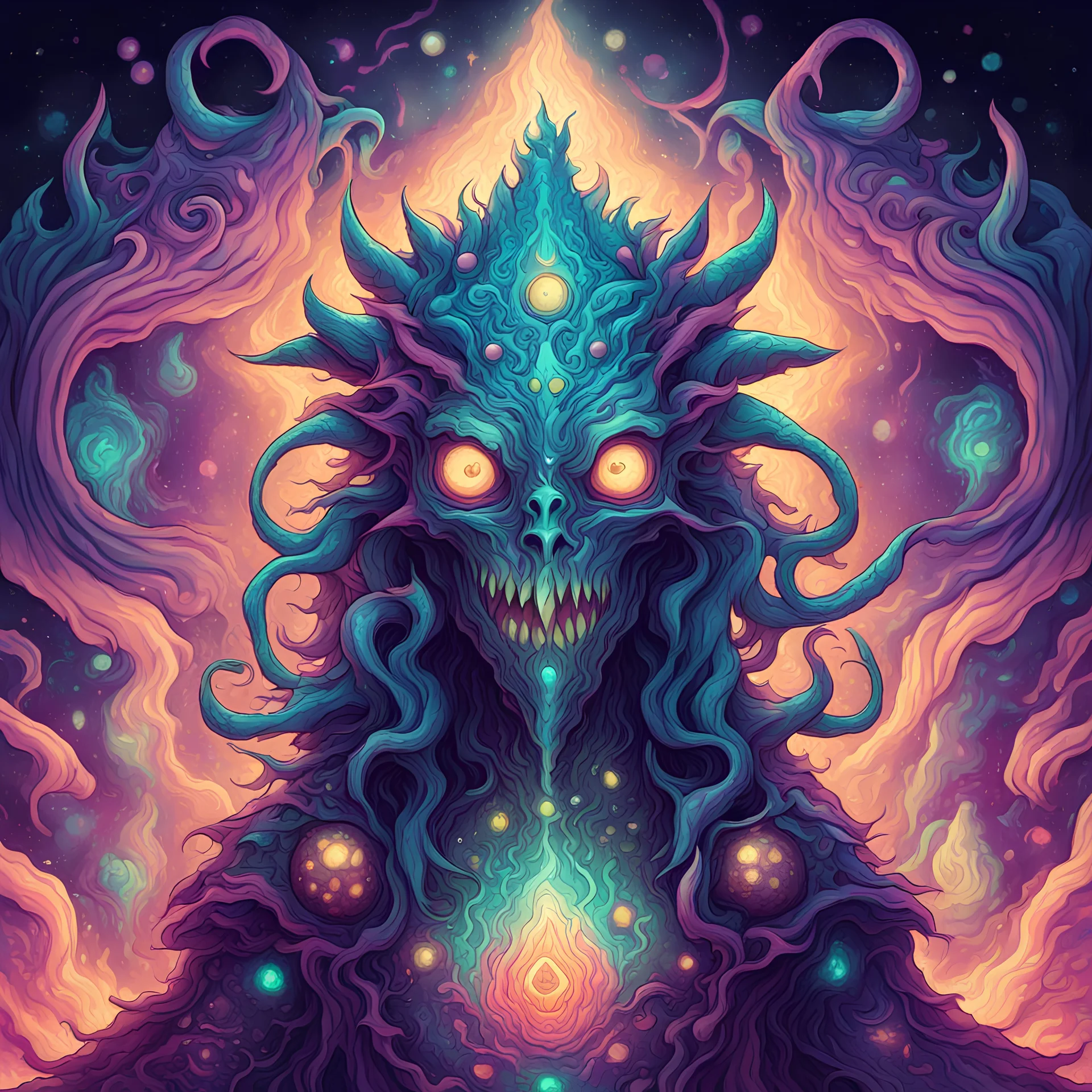 Wish Wielder in monster DMT art style