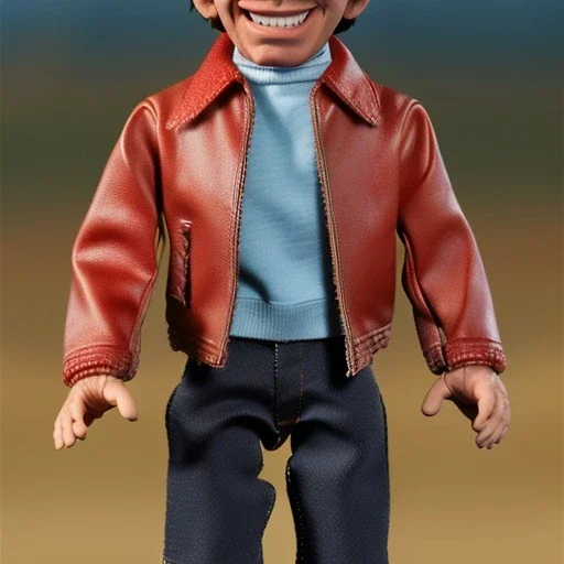 wide view Fonzie toy Action figure doll 1977 realistic (thumbs-up) (face) Shades grin, fonz