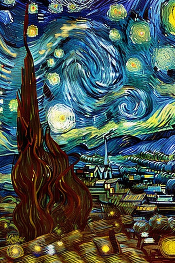 noite estrelada de vangogh em vermelho