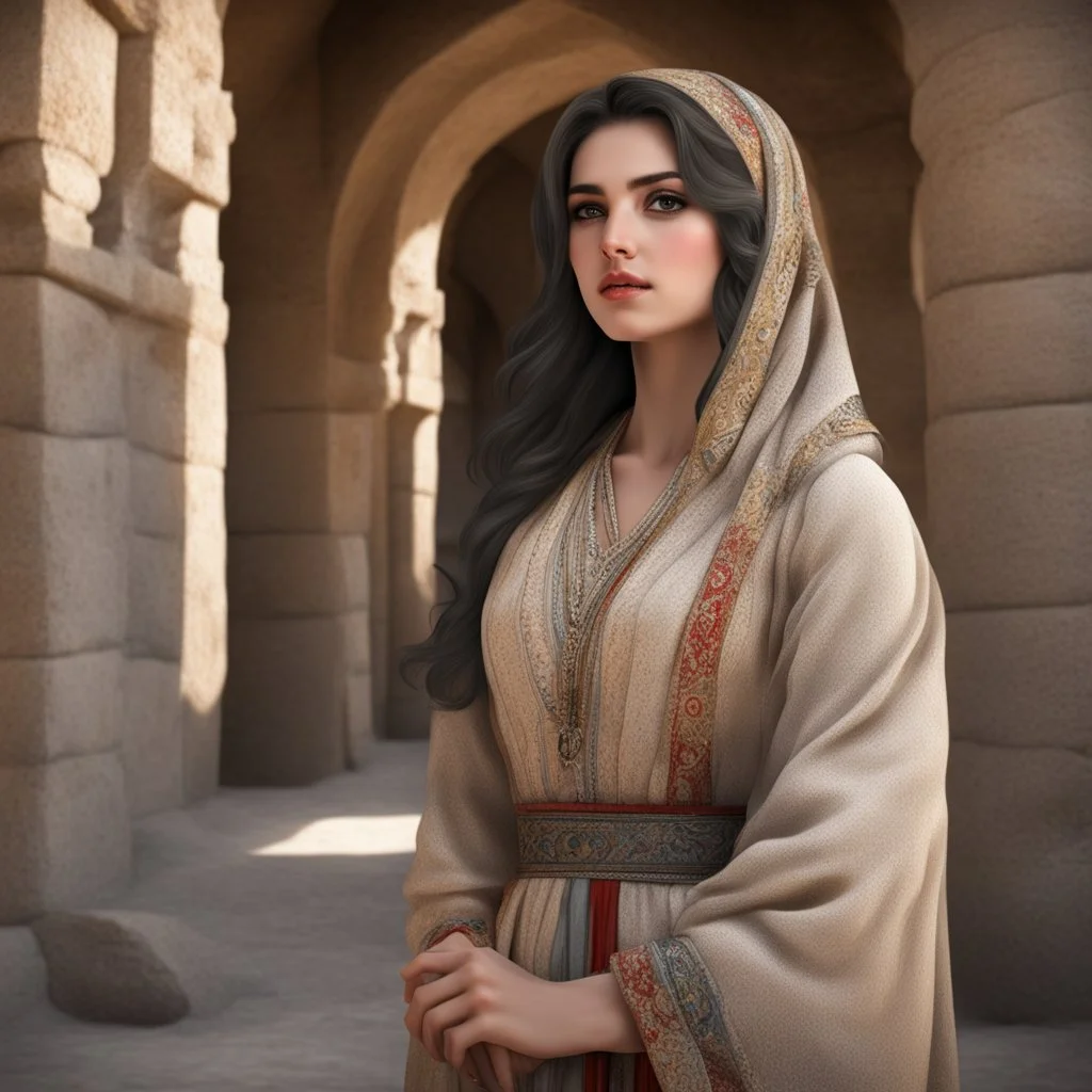 Hyper Realistic Pashto girl in castle