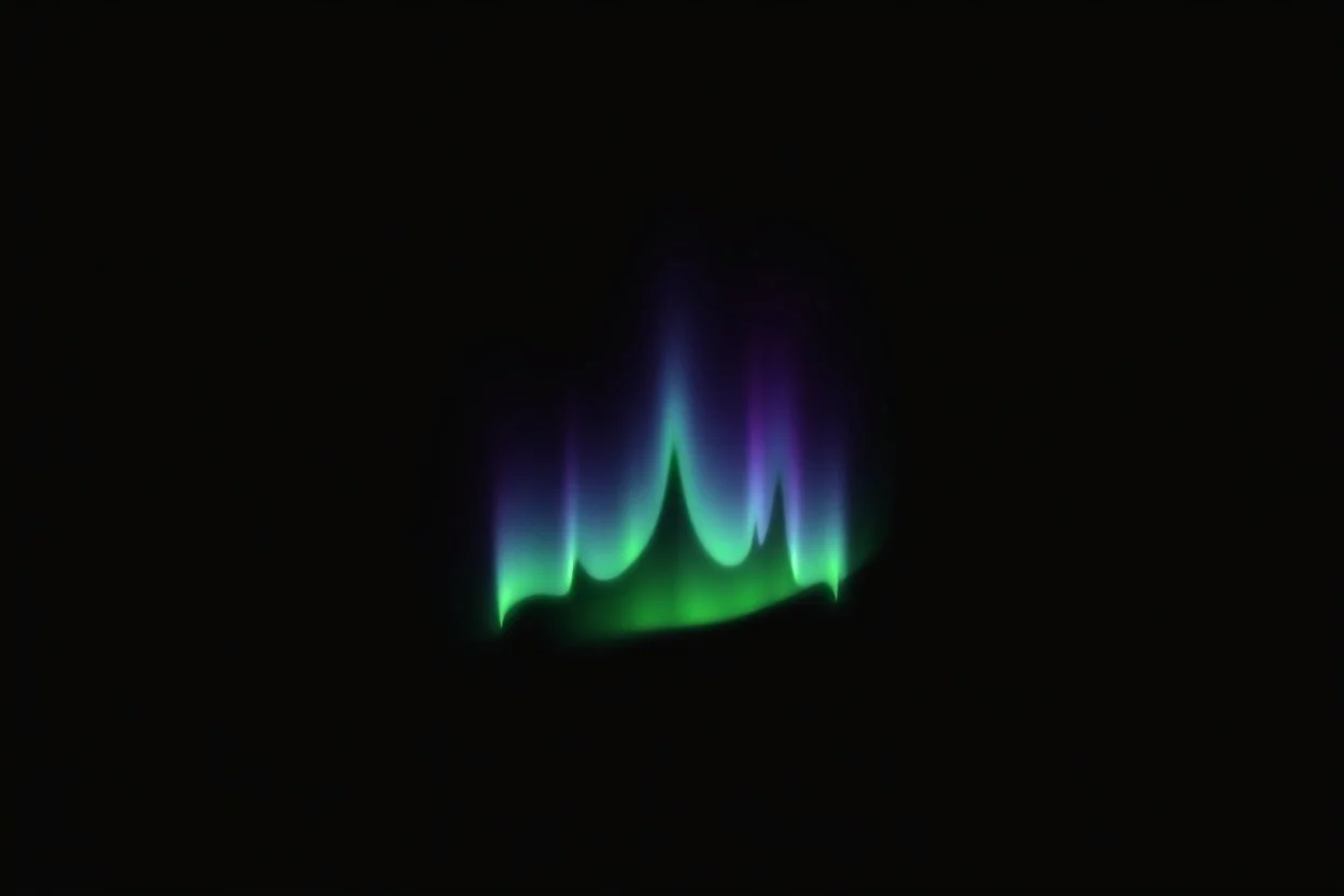 graphic shape of the aurora borealis. slight resemblance to a crown. smooth vector on black