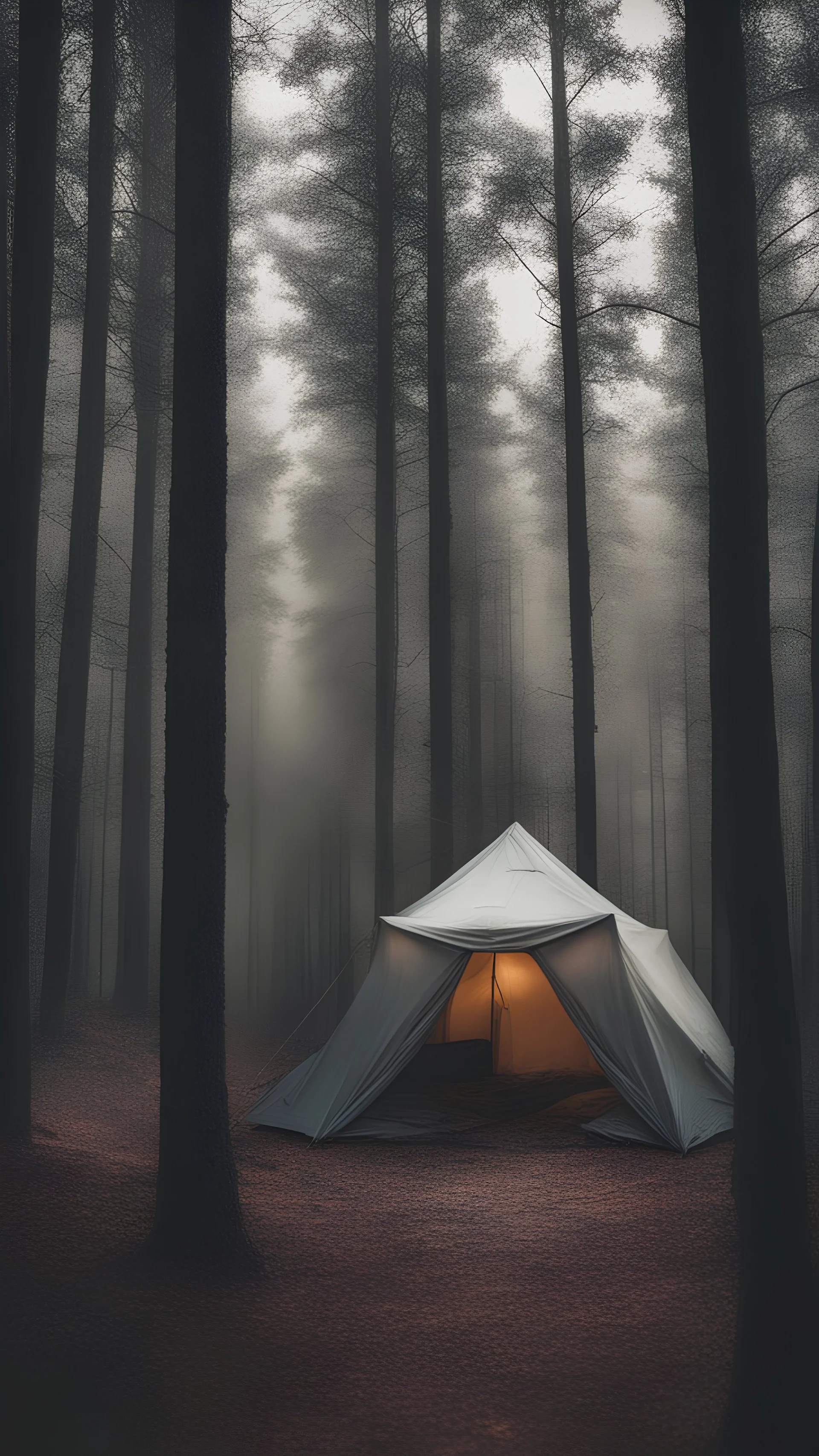 Tim Jacobus style tent in haunted forest