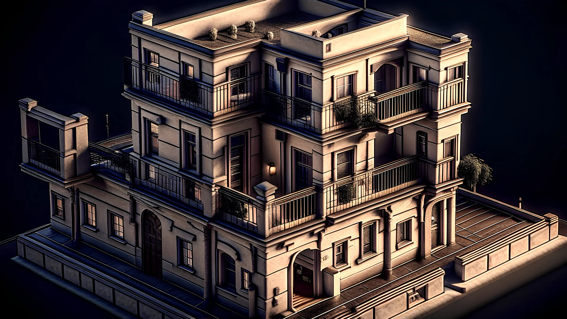 appartment building in the style of escher