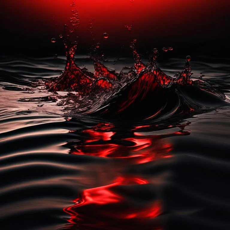 black and red water