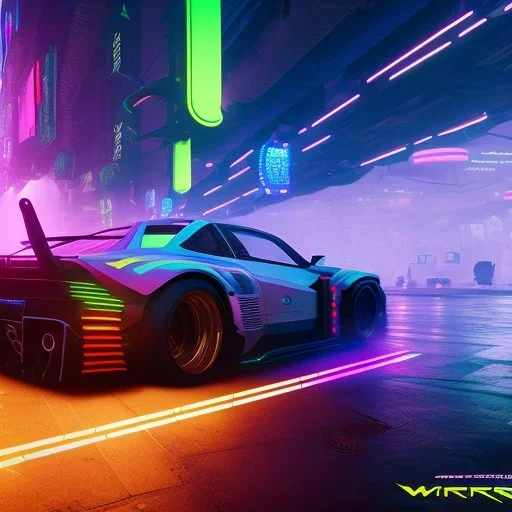 cyberpunk hyper car,cyberpunk 2077,center composition, ultra realistic,shiny, smooth, studio quality, octane render, Surrealism, Triadic colour scheme,glow-stick, ambient lighting,nightclub lighting, polaroid, 100mm, --ar 1:1 --v4