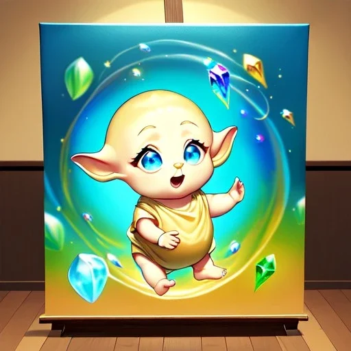 Ultra detailed fullbody Portrait in oil on canvas of baby yoda ,extremely detailed digital painting, extremely detailed face,crystal clear Big eyes, mystical colors ,perfectly centered image, perfect composition, rim light, beautiful lighting,masterpiece,8k, stunning scene, raytracing, anatomically correct, in the style of robert e howard and Ken Kelley and Ohrai Noriyoshi and Simon Bisley and tomzj1