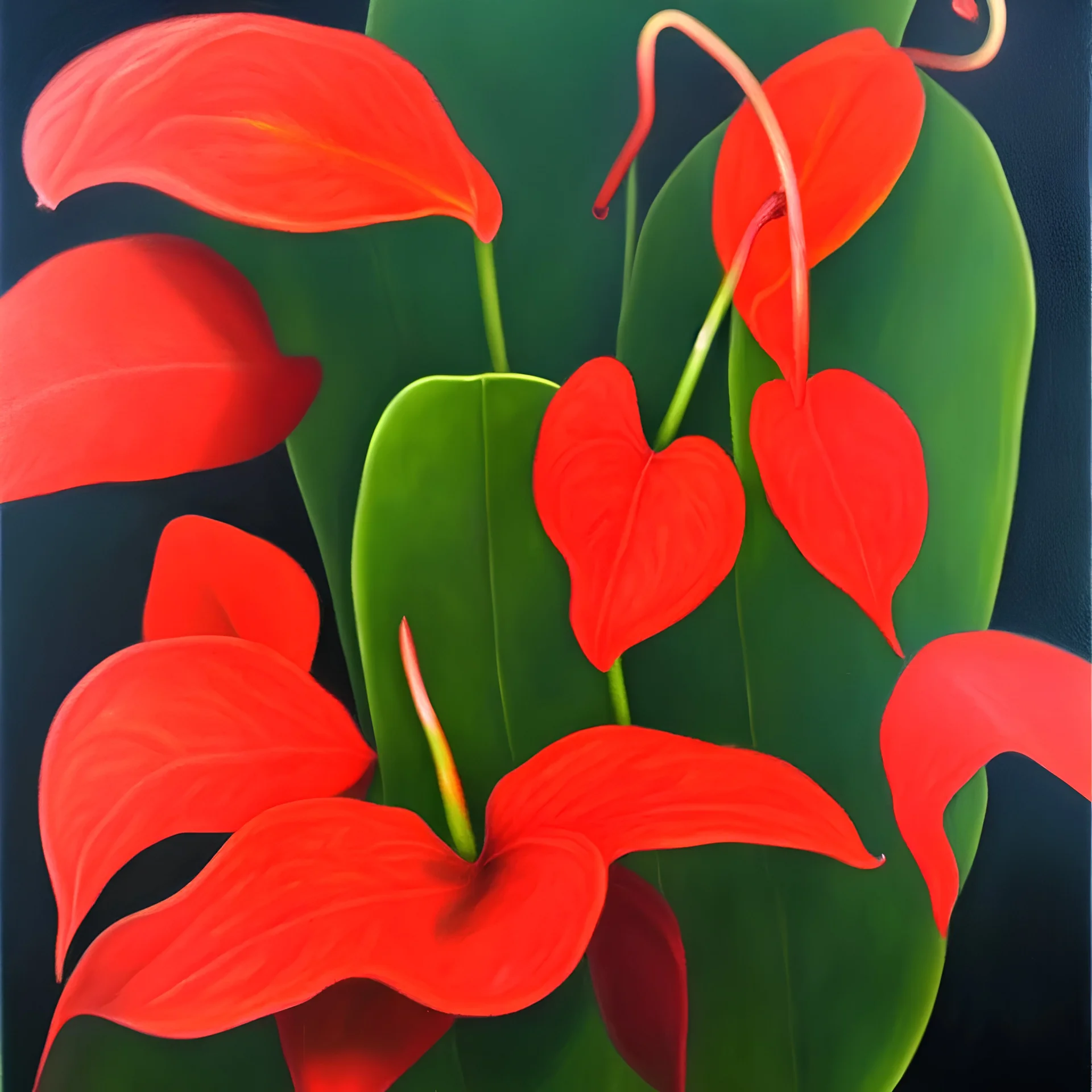 Anthurium, Symbolism, oil on canvas