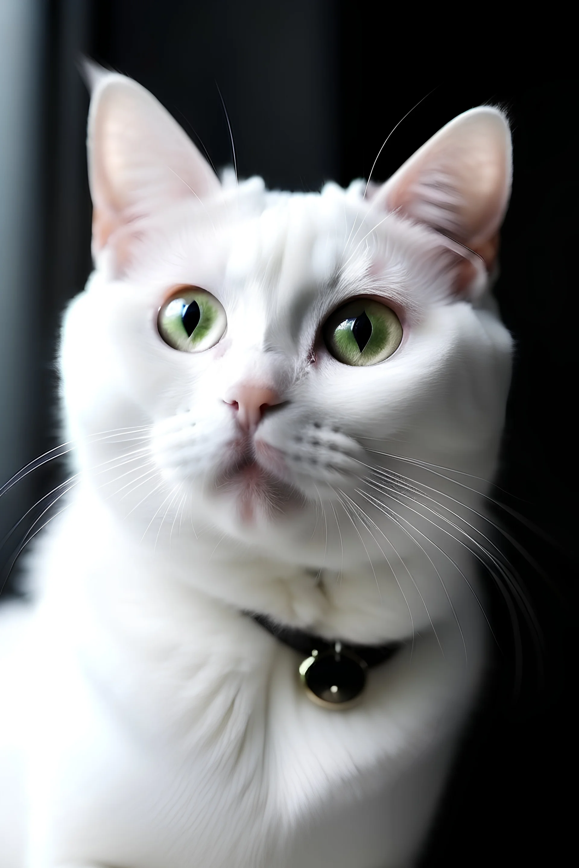 Portrait d'un cat white cute in planete