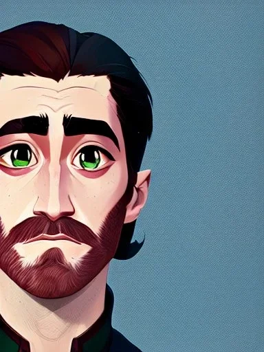 Portrait of a 30 year old strange gay wizard like Jake Gyllenhaal