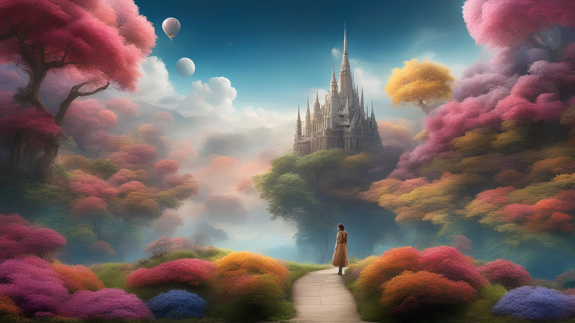 A surreal dreamscape where reality blends with imagination, fantasy, award-winning photograph, realistic, beautiful composition, natural colors, highly detailed, inspiring, beauty, peace, joy, happiness, fantasy, wow